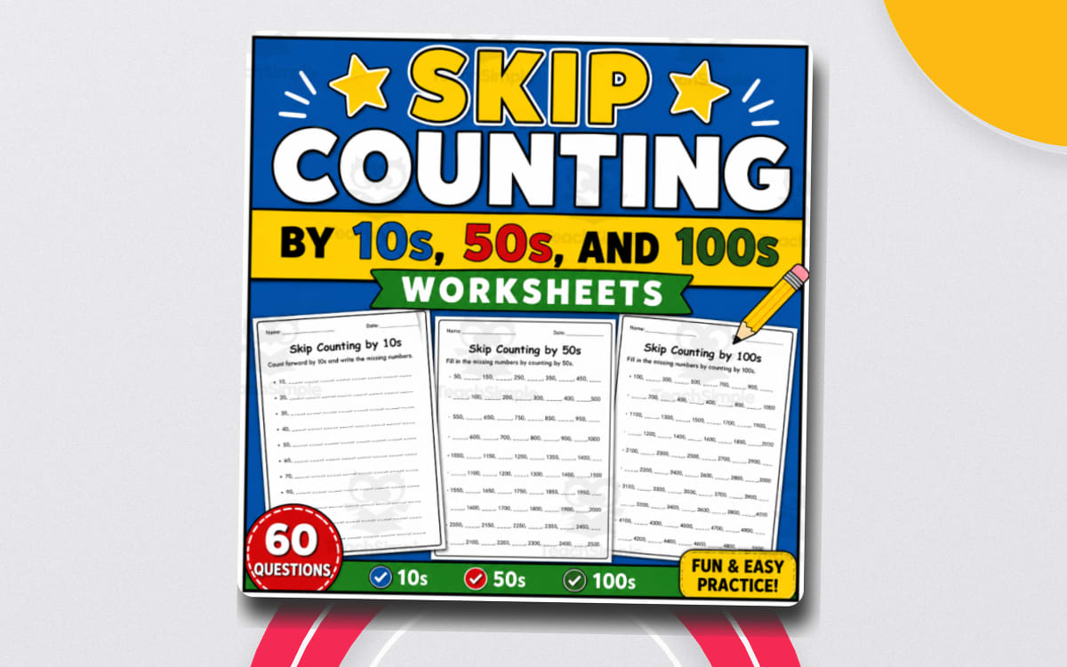 skip counting by 10s 50s and 100s worksheets teaching resource preview