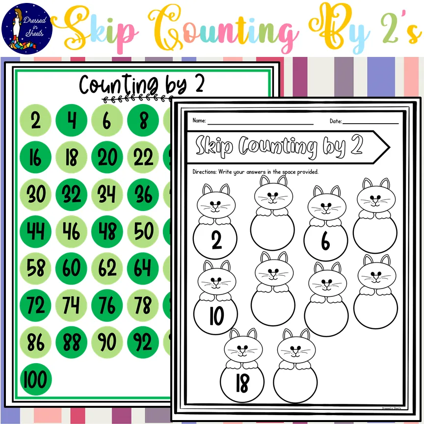 Skip Counting by 2's Worksheets – cover