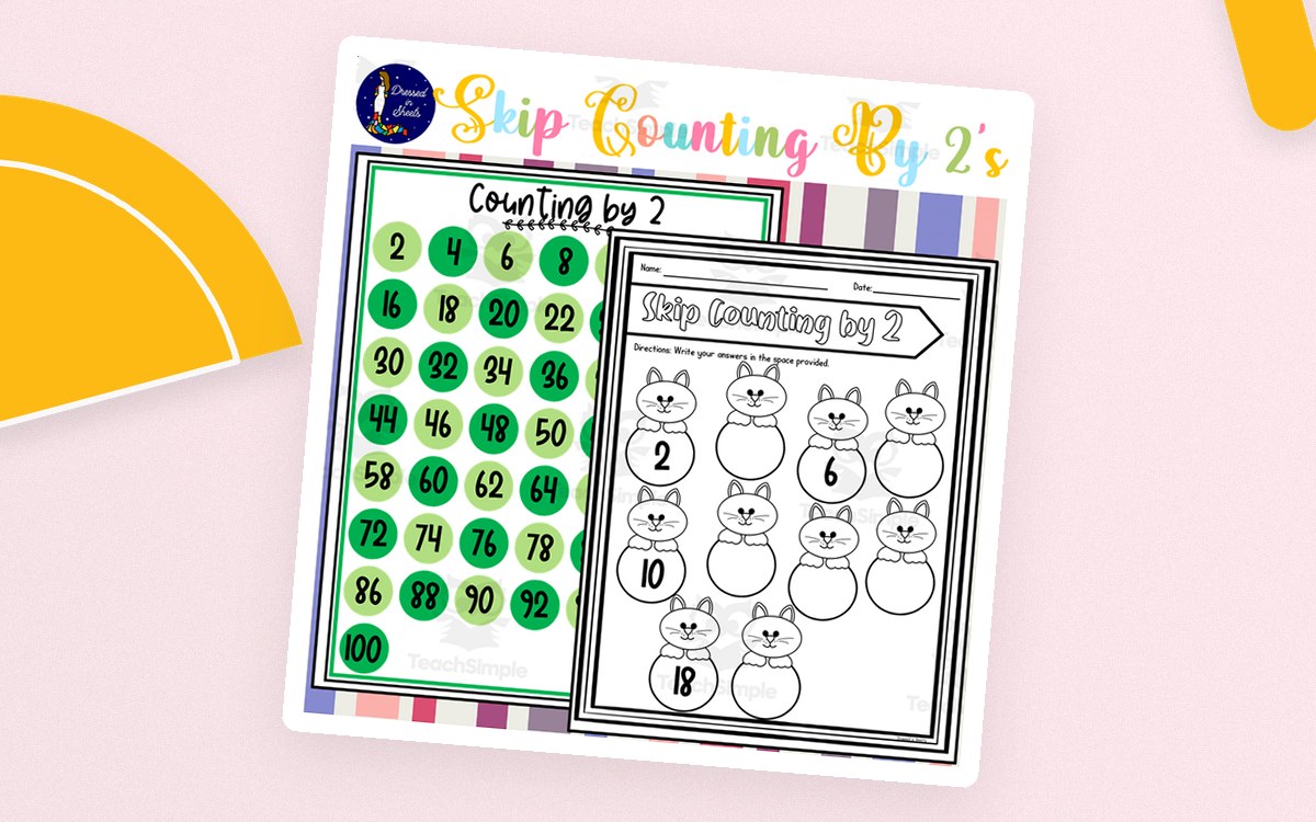 Skip Counting by 2's Worksheets teaching resource preview