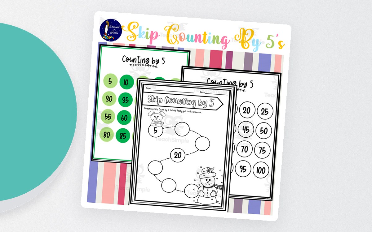 Skip Counting by 5 Worksheets teaching resource preview