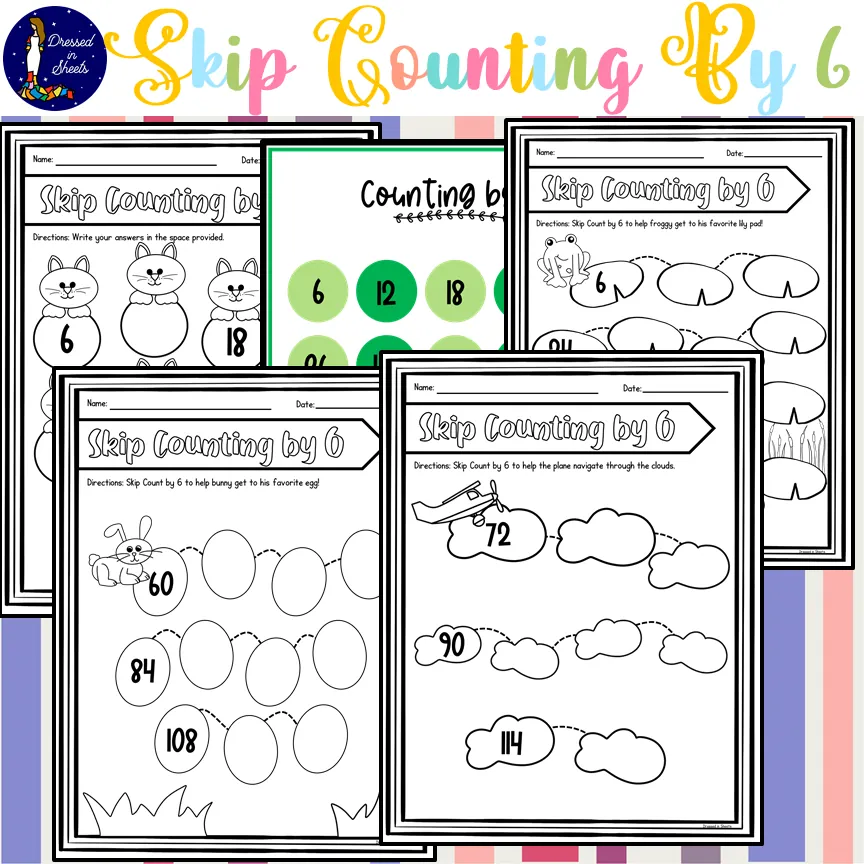Skip Counting by 6 Worksheets – cover