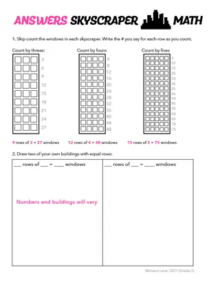 Skyscraper Math Worksheet – sample page 2