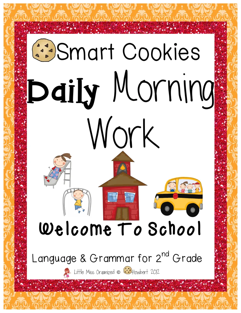 Cover of the daily morning work packet, labeled Welcome to School and Language & Grammar for 2nd Grade