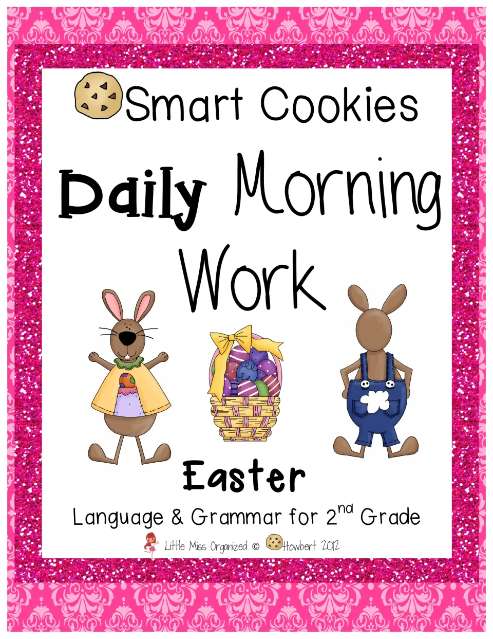Cover of the Easter daily morning-work packet, identifying language and grammar practice for second grade