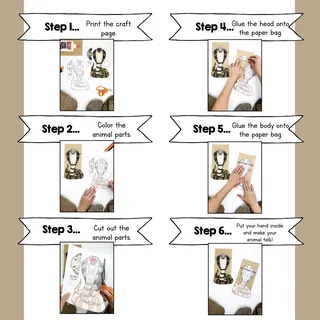 Snake | Paper Bag Puppet | Printable Craft – sample page 3
