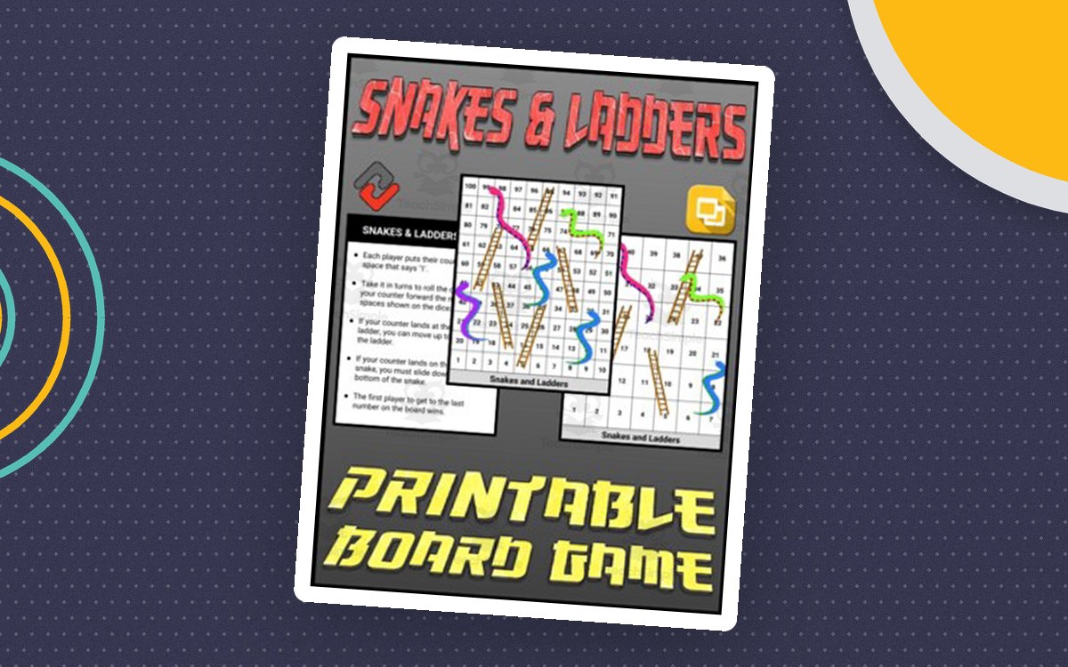 Snakes & Ladders Board Game – Editable Google Slides preview: Rules page