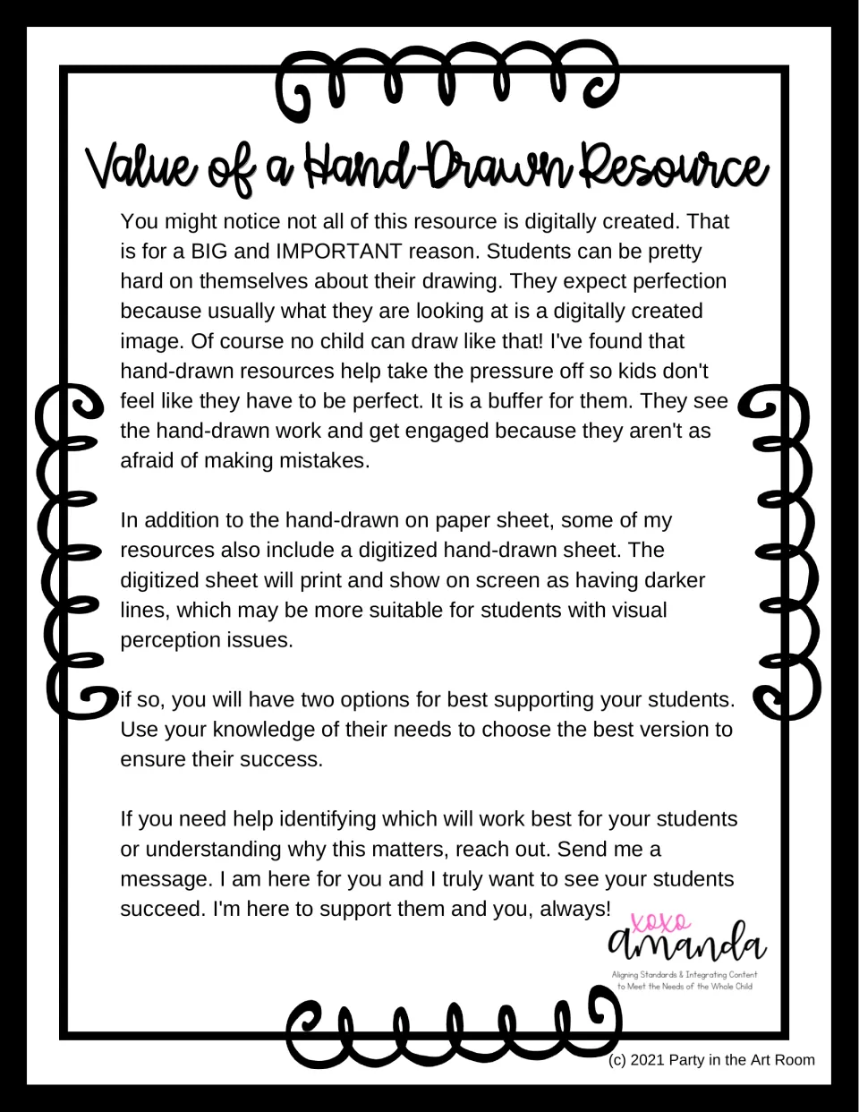 Value of a Hand-Drawn Resource: author note on why hand-drawn and darker digitized sheets ease student drawing pressure