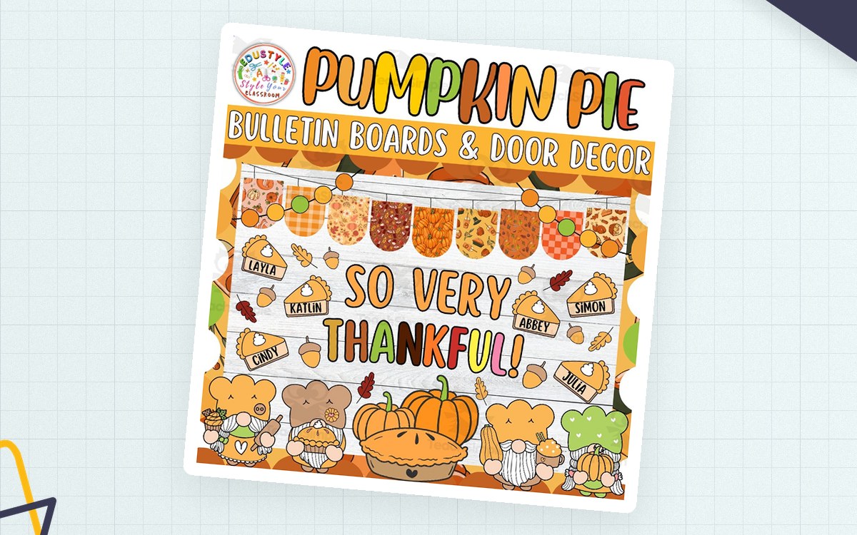 So very Thankful: Thanksgiving Bulletin board or door Decor kit teaching resource preview