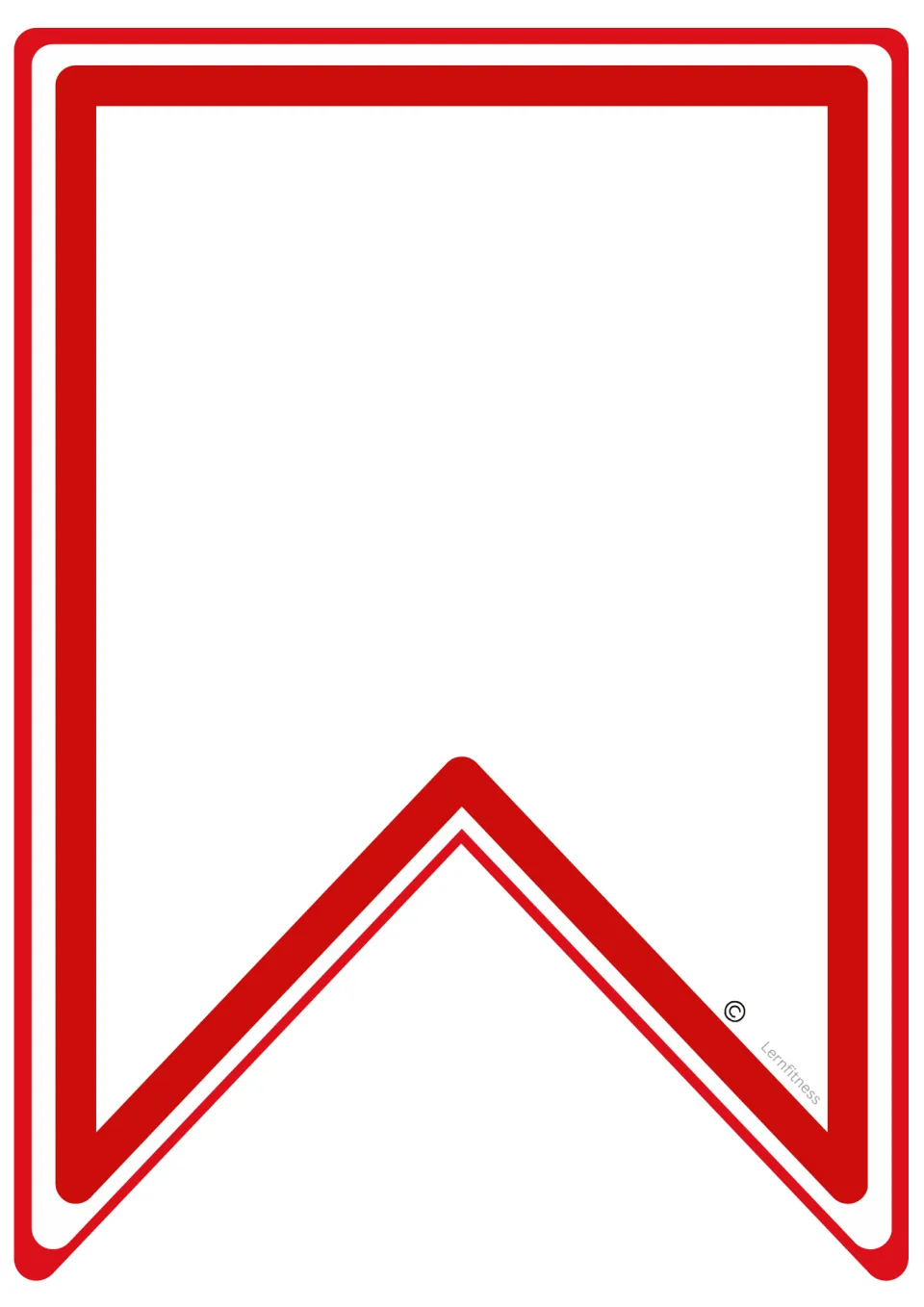 Blank pennant for the Canada-themed classroom soccer banner, placed between the WORLD and CUP letters