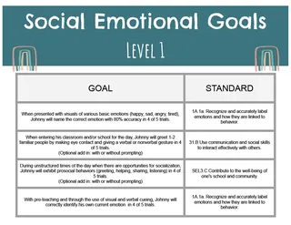 Social Emotional Goals Examples – preview 1