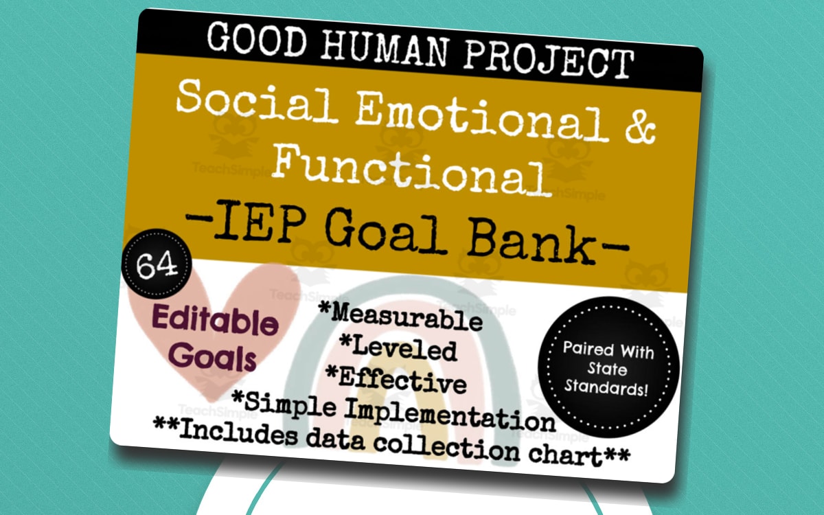 Social-Emotional & Functional IEP Goal Bank preview: Leveled social-emotional goal bank