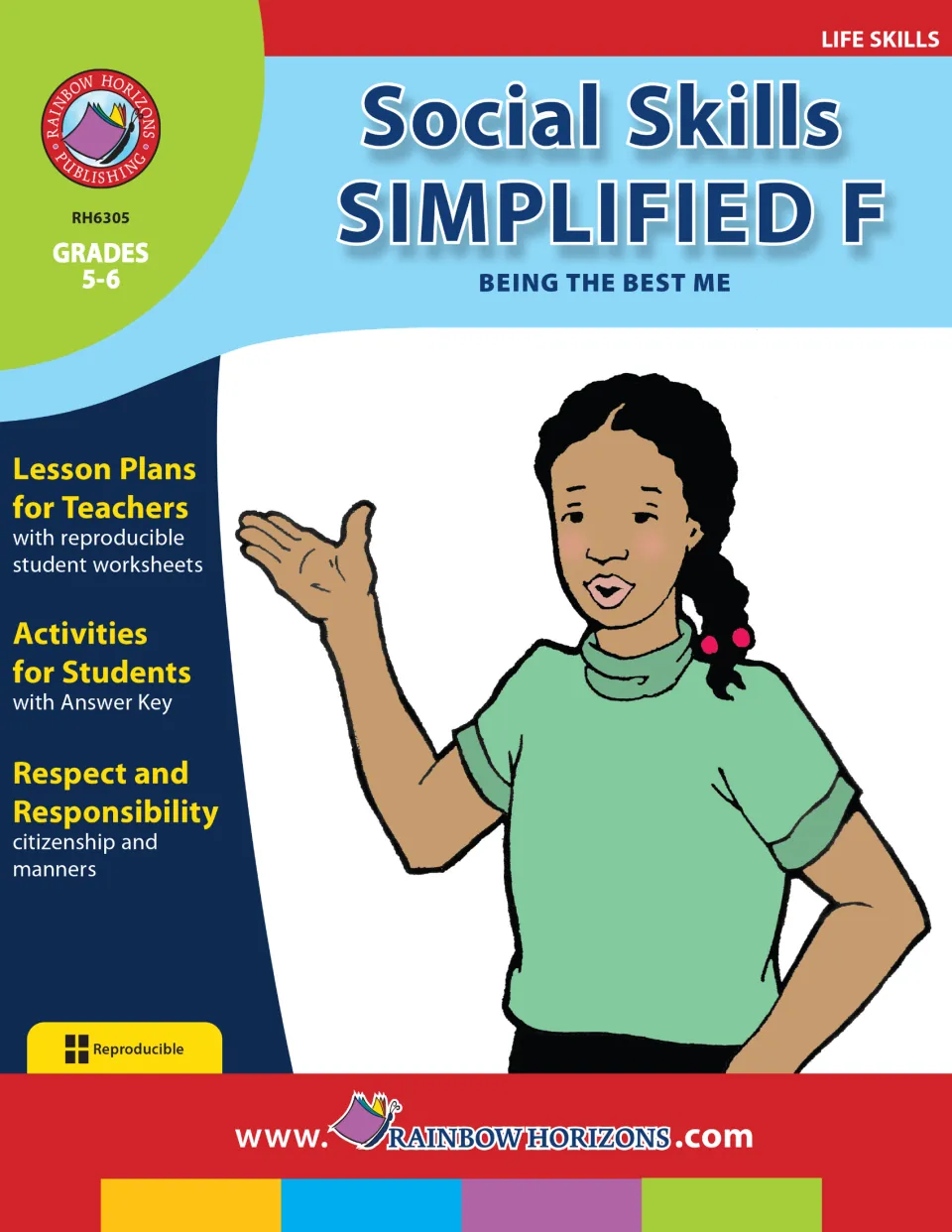 Social Skills Simplified F - Being the Best Me cover for grades 5–6, listing lessons and student activities