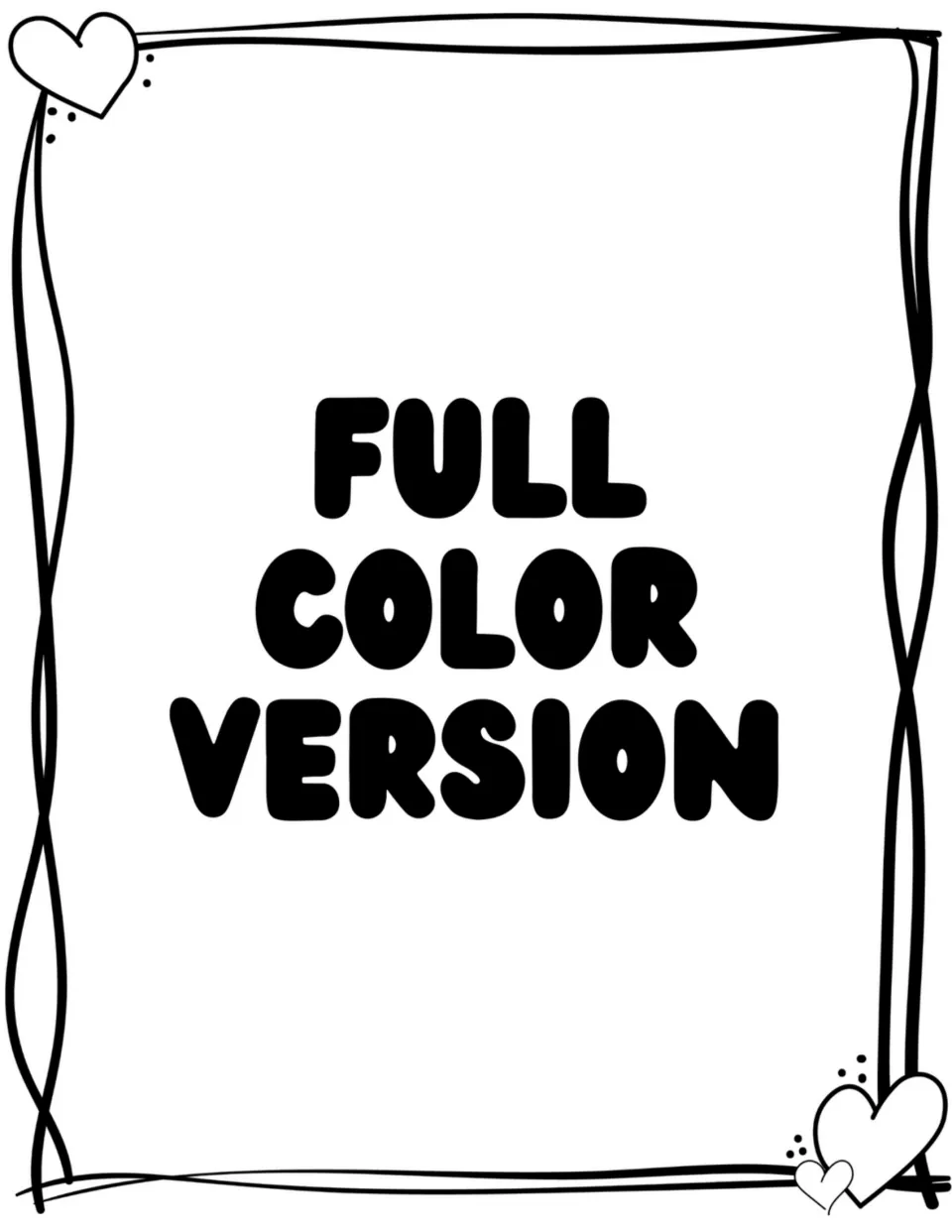 Full-color section divider for the feelings social story, labeled 'Full Color Version' in large text.