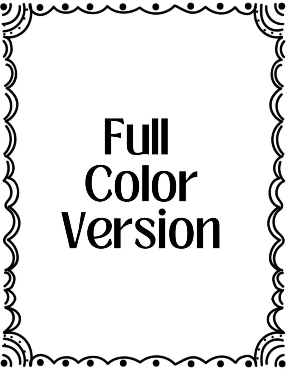 Social story section divider labeled 'Full Color Version,' introducing the color crayon feelings mini book