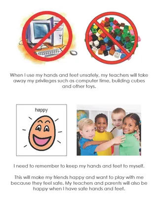 Safe Hands and Feet – Social Story for Kids – sample page 2