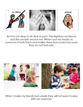 Safe Hands and Feet – Social Story for Kids – sample page 3