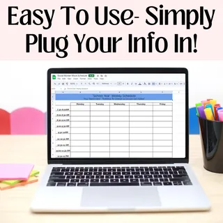 Social Work Weekly Mock Schedule Form-- Schedule Template – sample page 3