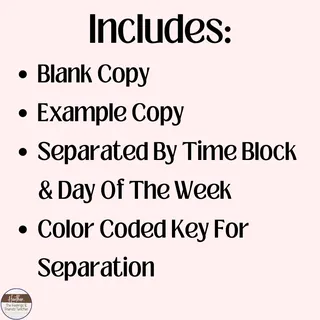 Social Work Weekly Mock Schedule Form-- Schedule Template – sample page 4