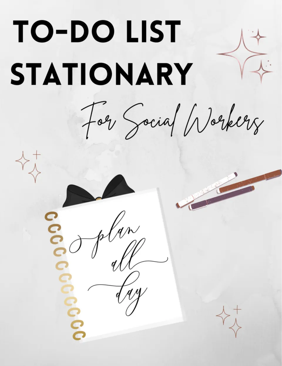 Cover of the social worker stationery pack, labeled 'To-Do List Stationary' and 'For Social Workers'