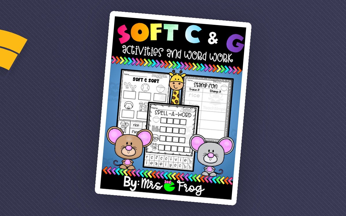 Soft C and G – 30+ Activities and Word Work preview: 1 color-by-code soft C and G word-family page
