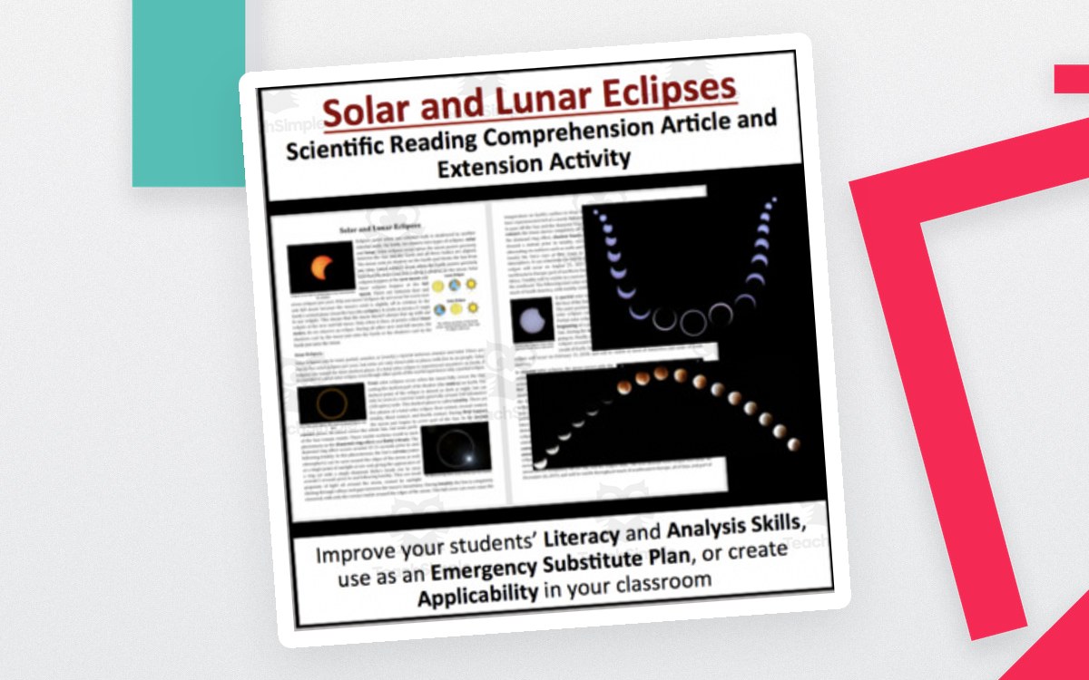 Solar and Lunar Eclipses - Reading Article - Grade 8 and Up preview