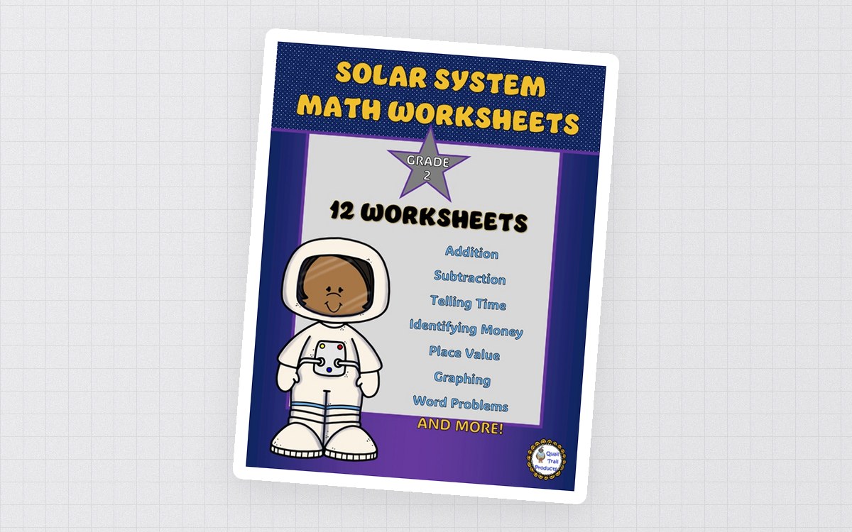 Solar System Math Worksheets for Grade 2 teaching resource preview