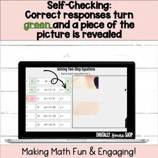 Solve Two-Step Equations Digital Self-Checking Activity – preview 3