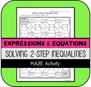 Solving 2-Step Inequalities MAZE Activity – cover