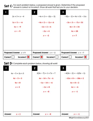 Equations with Variables on Both Sides – Leveled Set – sample page 3