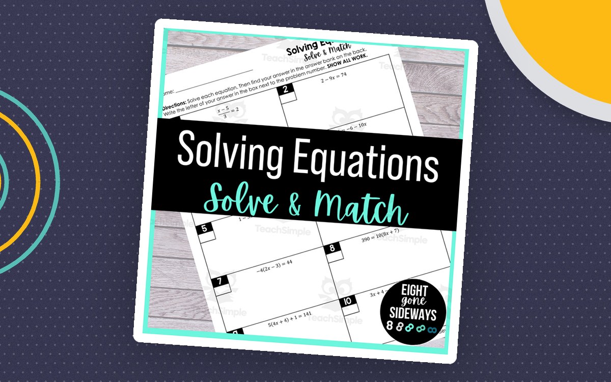 Solving Linear Equations – Solve & Match Worksheet preview