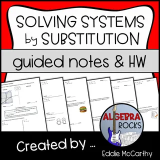 Solving Systems by Substitution Guided Notes + Homework Set – cover