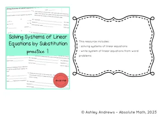 Solving Systems of Linear Equations by Substitution Practice 1 – cover