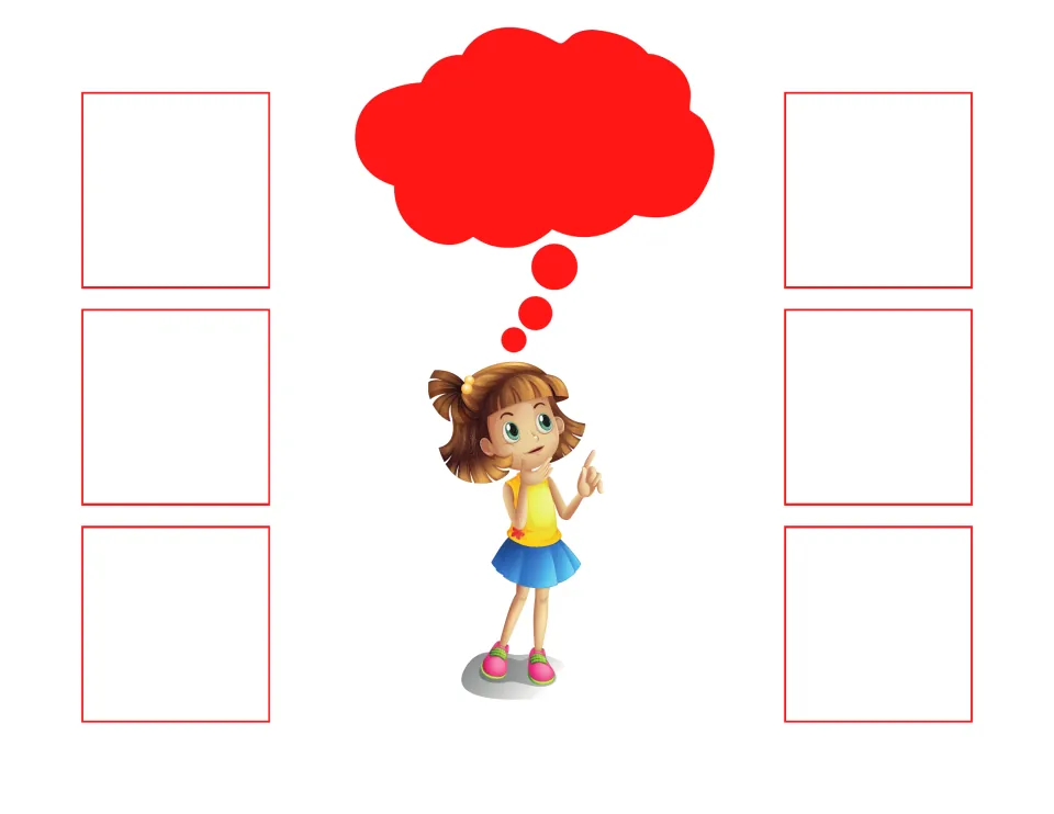 Red sorting mat without a color word, for matching six color-only, color-and-word, or word cards to red