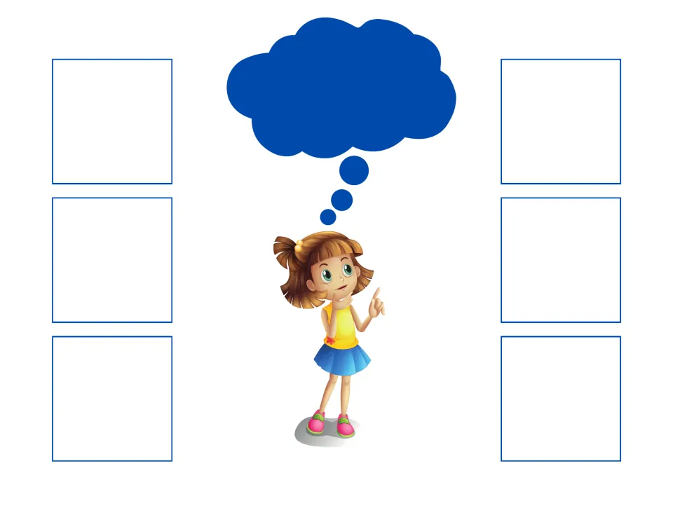 Blue sorting mat without a color word, for matching six color-only, color-and-word, or word cards to blue