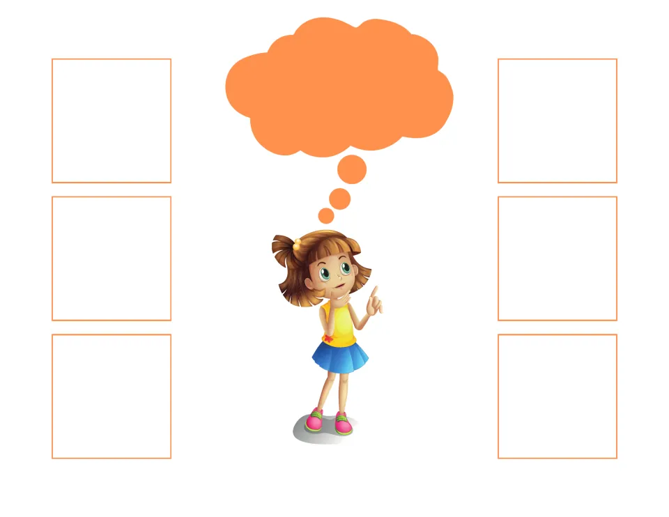 Orange sorting mat without a color word, for matching six color-only, color-and-word, or word cards to orange