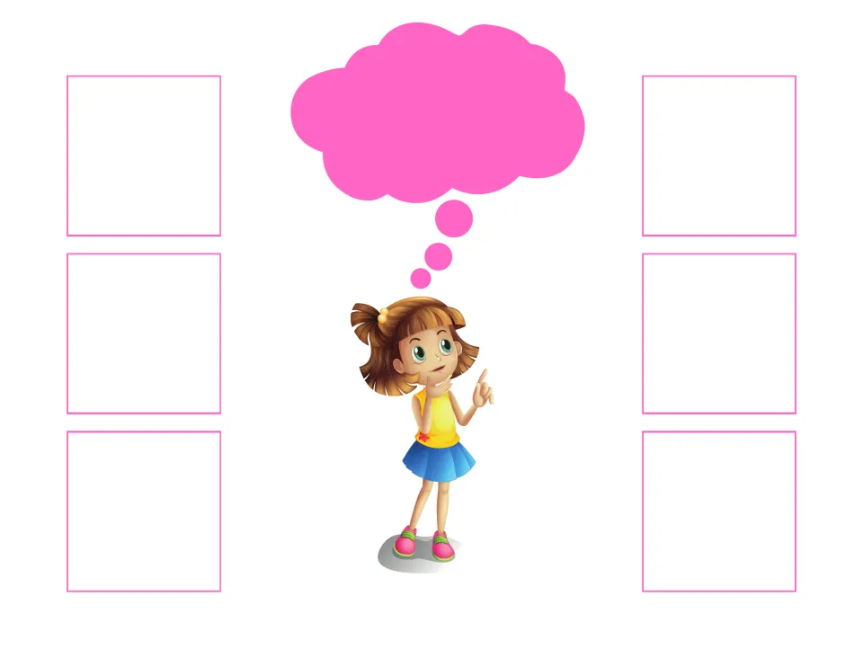 Pink sorting mat without a color word, for matching six color-only, color-and-word, or word cards to pink