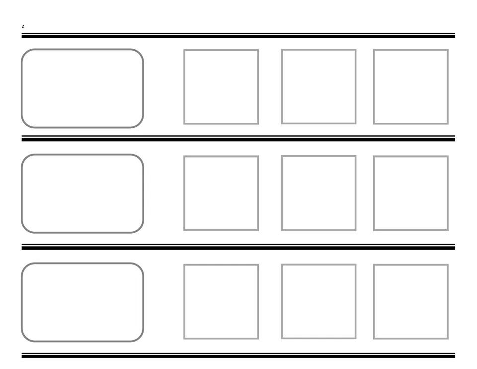 Blank sorting mat, page 3: three blank label spots so you can add your own categories, each with three spaces to fill