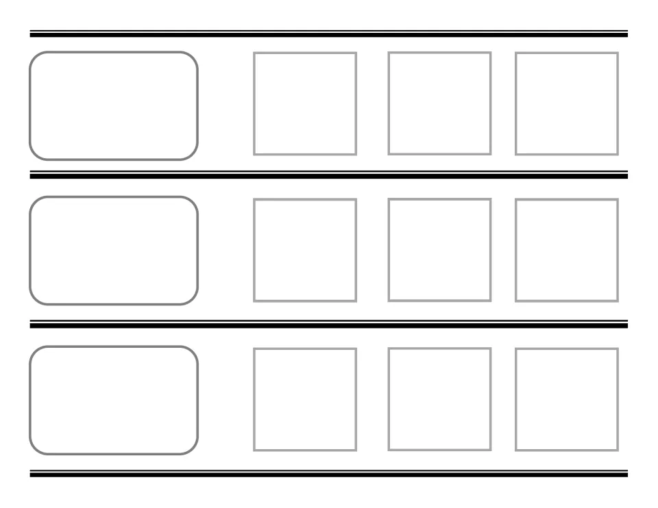 Blank sorting mat, page 4: three empty category spots, each followed by three spots for students to sort items into
