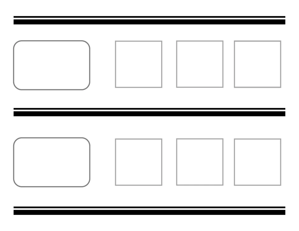 Two-category sorting mat, page 6: two blank label spots, each with three spaces for students to place matching items