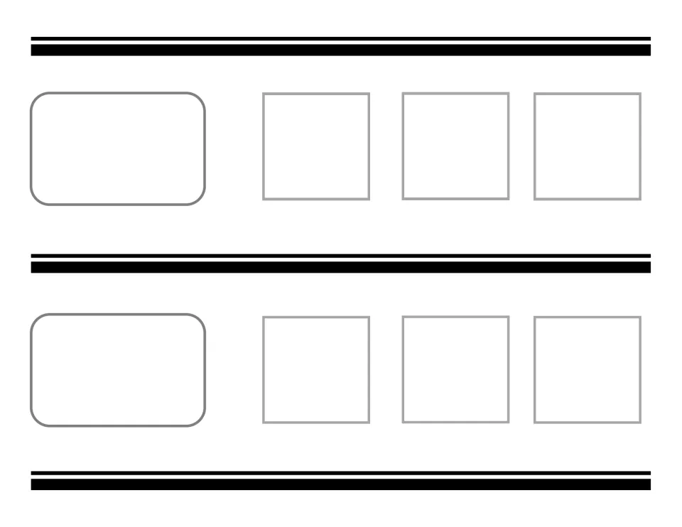 Two-category sorting mat, page 8: two open category spots, each followed by three spaces for matching pieces