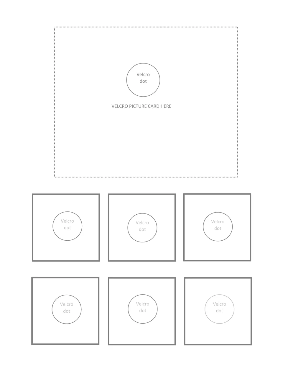 Sorting mat 8 of 9: students stick a picture card up top, then sort six object cards from the same group below