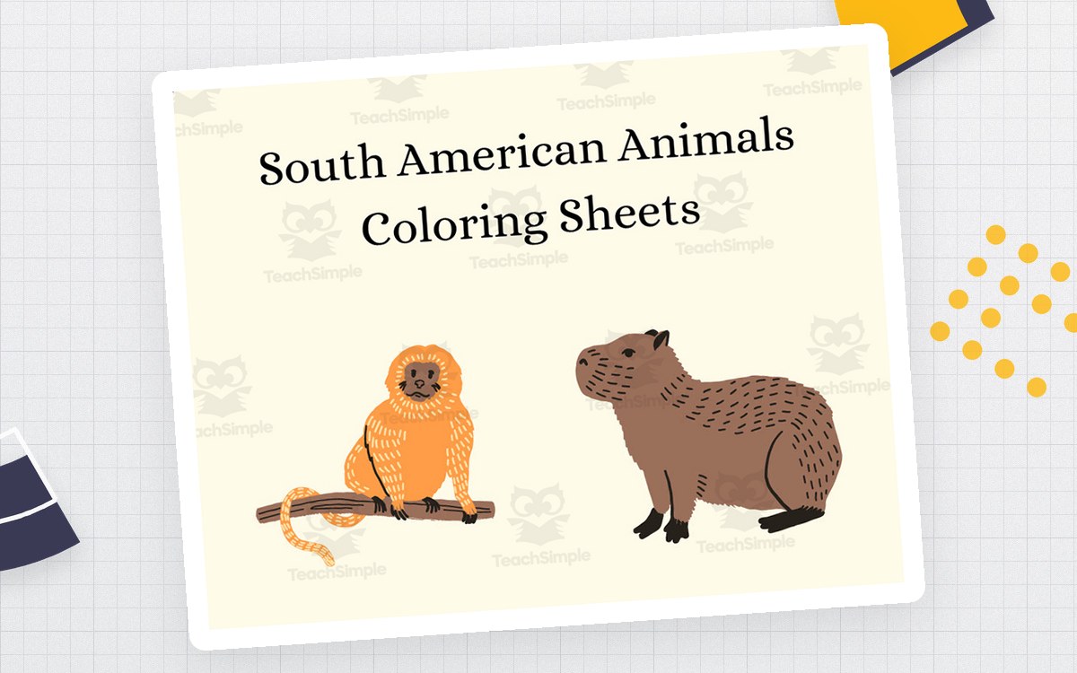 South American Animals Coloring Pages preview: Title page
