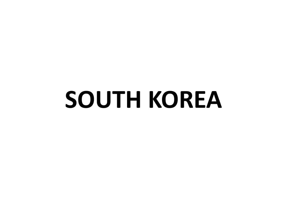 South Korea map set title page showing the country name in bold capitals, opening the printable outline map collection