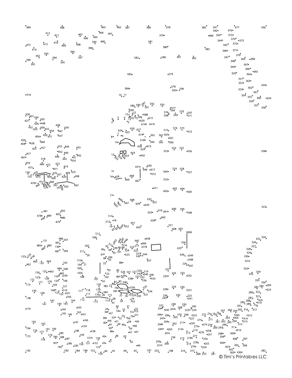Space shuttle connect-the-dots activity with dots numbered 1–669 to complete a shuttle launch scene