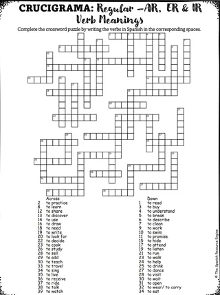 Spanish AR, ER, IR Regular Verbs – Activities Pack – sample page 2