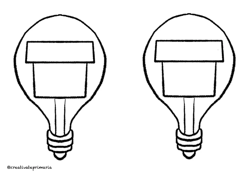 Two round black-and-white lightbulb cutouts for students to add names, favorite things, or classroom goals