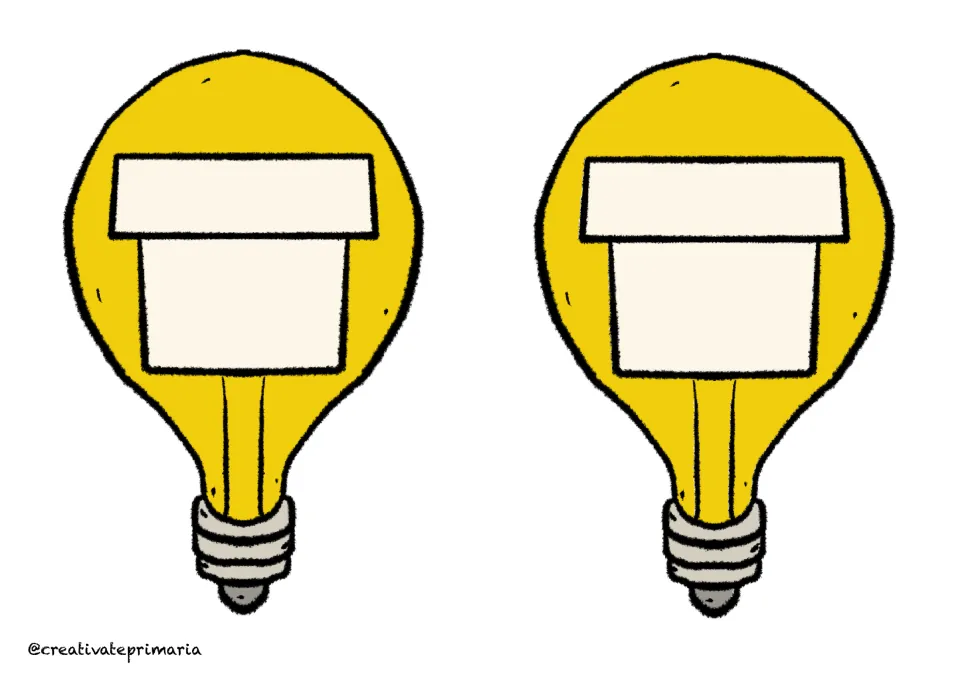 Two yellow round lightbulb cutouts for students to add their names, favorite things, or classroom goals