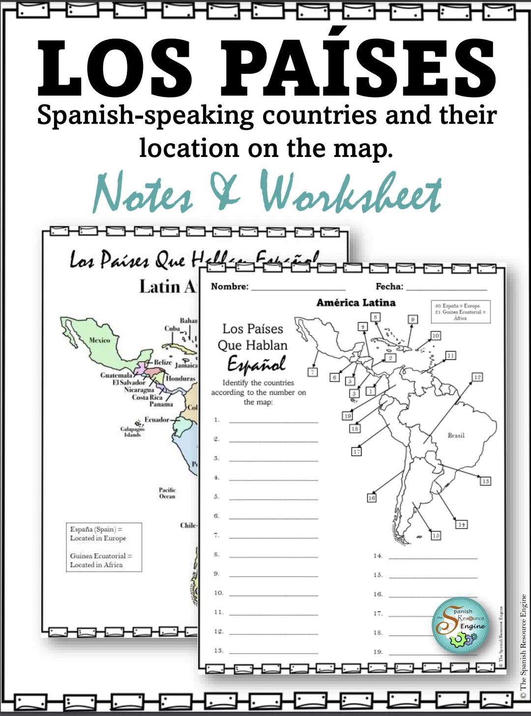 Spanish Speaking Countries Map – With Capitals – cover