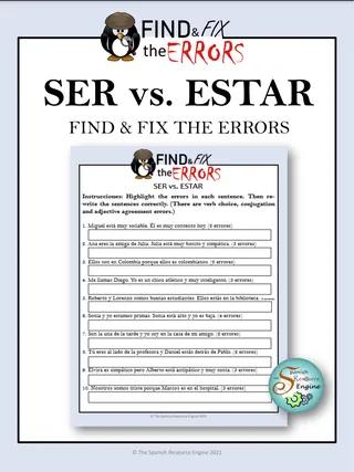 Spanish Ser vs. Estar – Find and Fix Errors – cover
