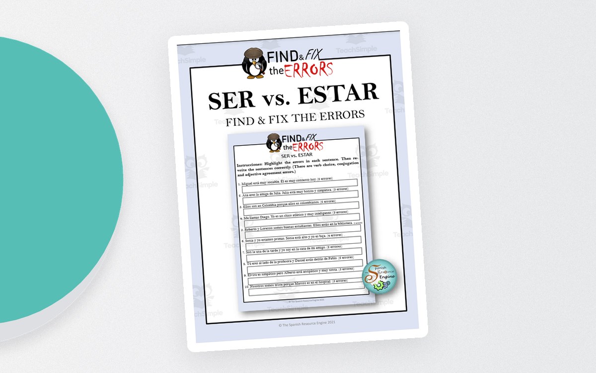 Spanish Ser vs. Estar – Find and Fix Errors preview